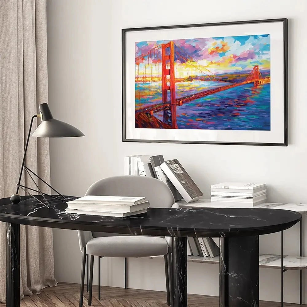 Golden Gate Bridge Framed Art Print Golden Gate Bridge Framed Art Print wall art product Leon Devenice
