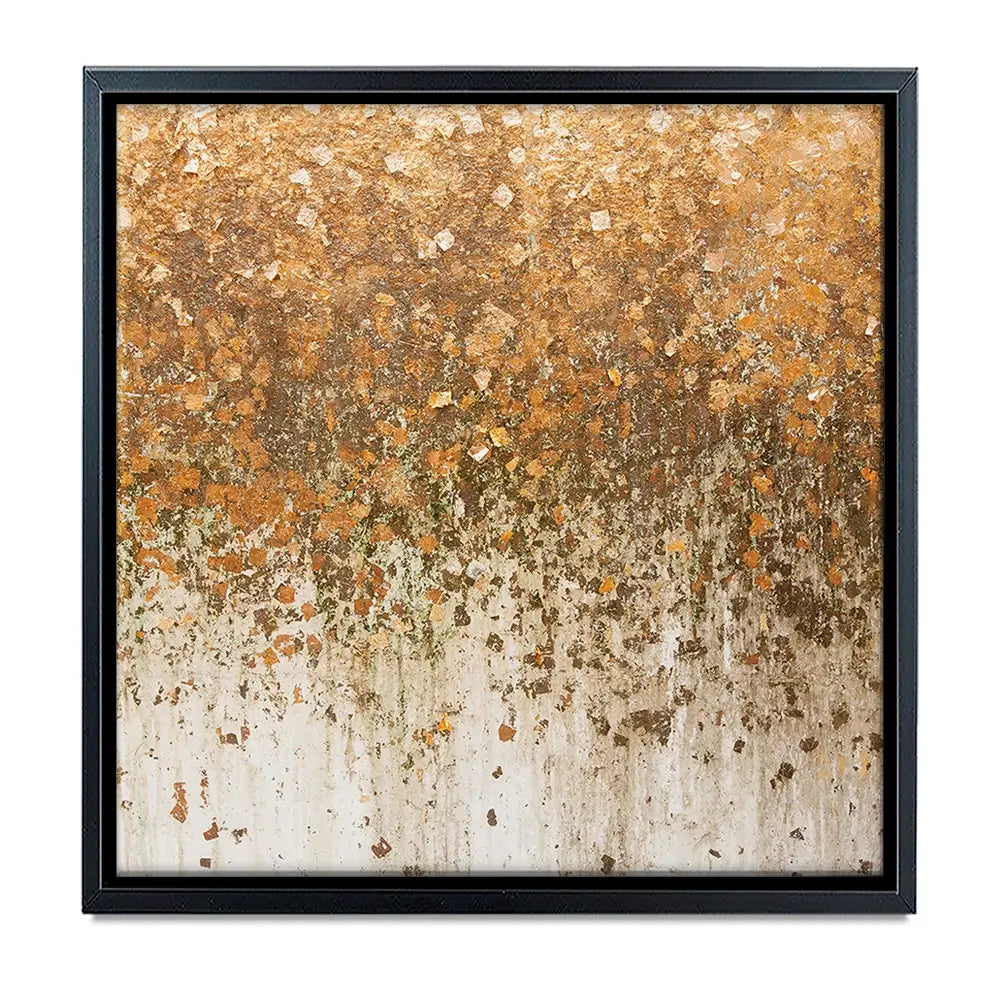 Golden Leaf Wall Oversized Canvas Print Golden Leaf Wall Oversized Canvas Print wall art product Art Print Shop