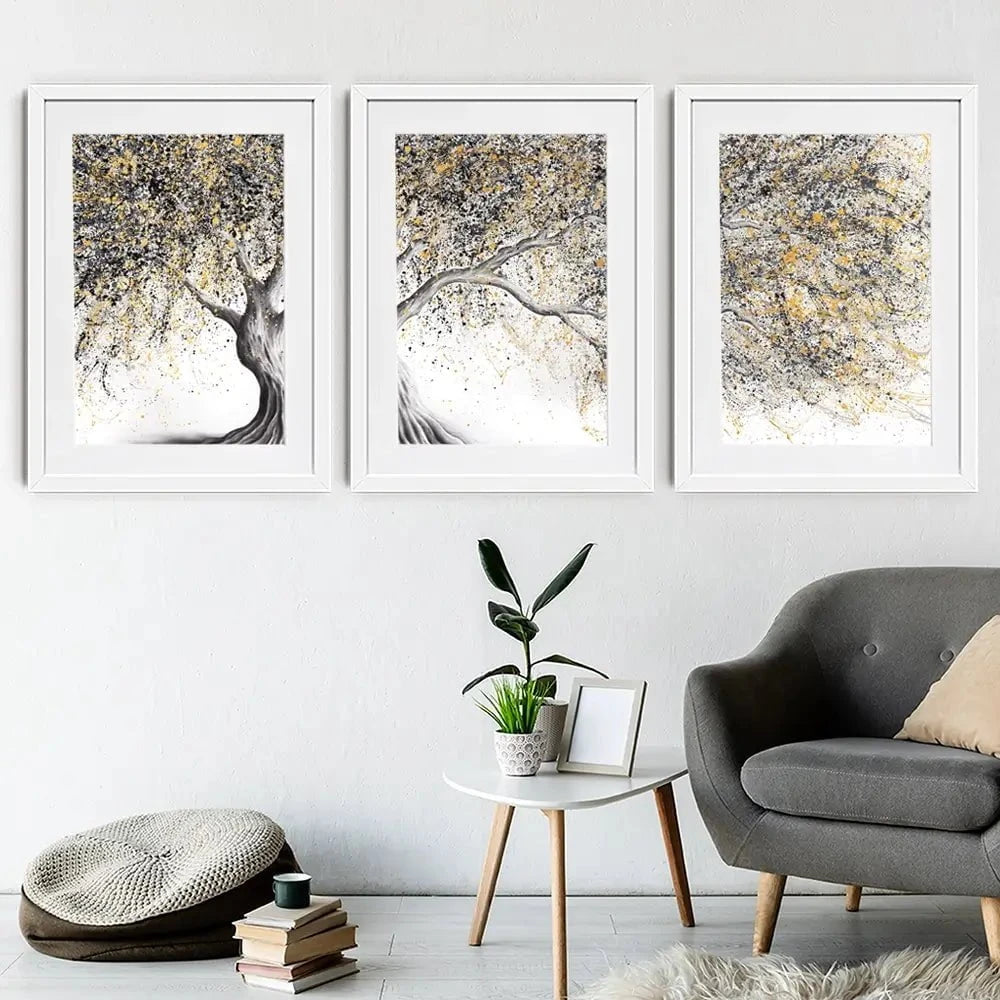 Golden Onyx Tree Framed Art Print Trio Golden Onyx Tree Framed Art Print Trio wall art product Ashvin Harrison