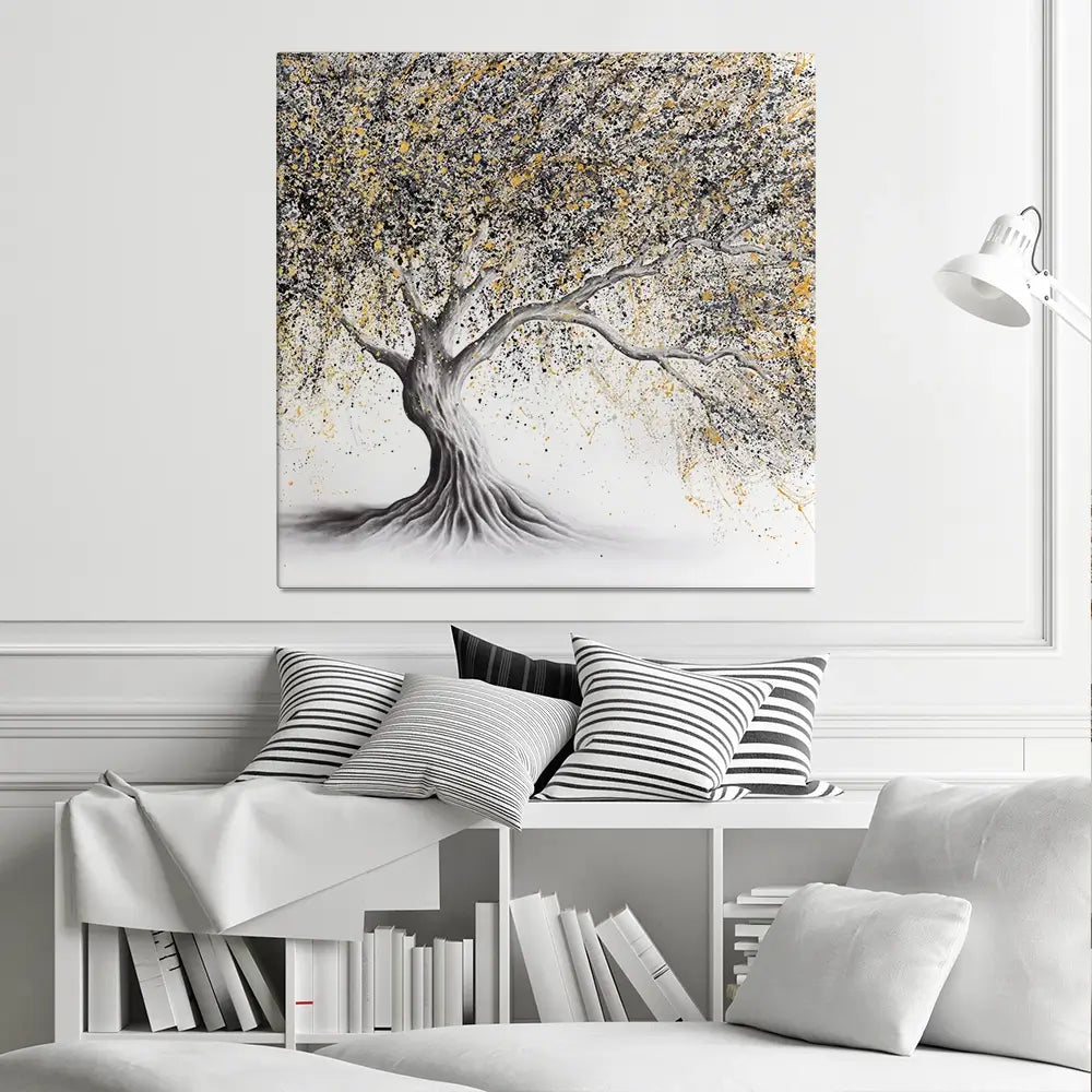 Golden Onyx Tree Square Canvas Print Golden Onyx Tree Square Canvas Print wall art product Ashvin Harrison