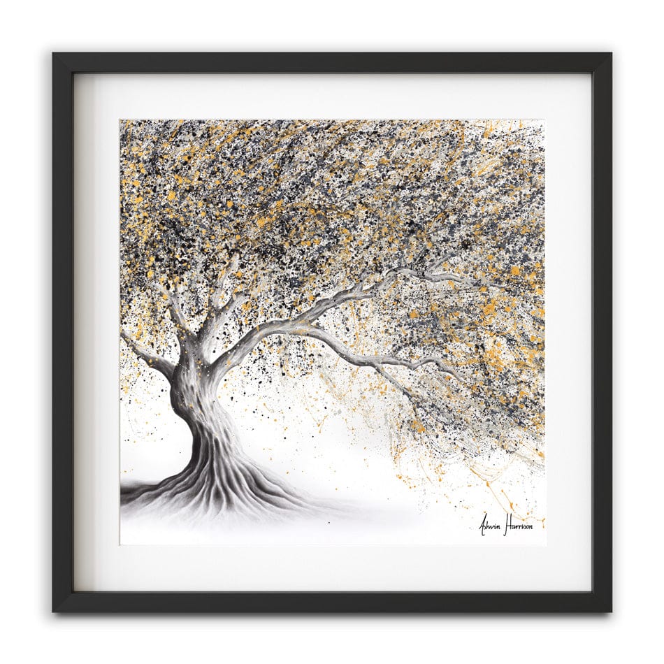 Golden Onyx Tree Square Framed Art Print wall art product Ashvin Harrison