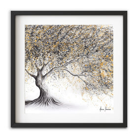 Golden Onyx Tree Square Framed Art Print wall art product Ashvin Harrison
