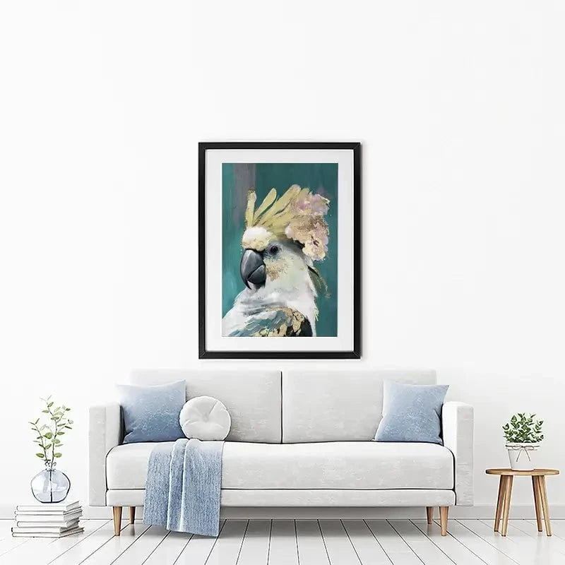 Golden Parrot Framed Art Print Golden Parrot Framed Art Print wall art product Svetlana Aleynikova