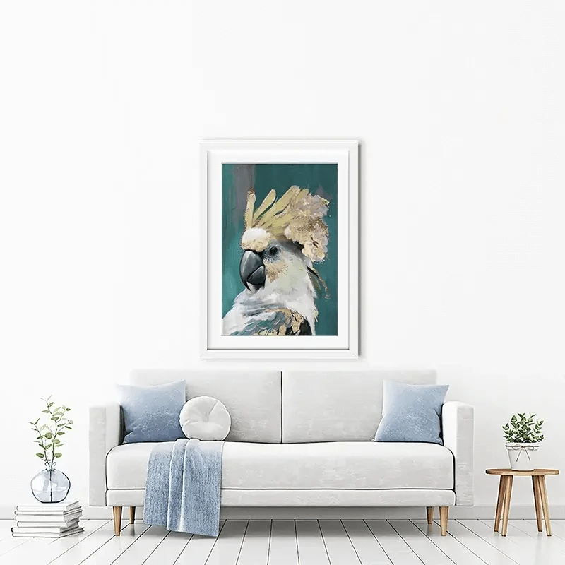 Golden Parrot Framed Art Print Golden Parrot Framed Art Print wall art product Svetlana Aleynikova