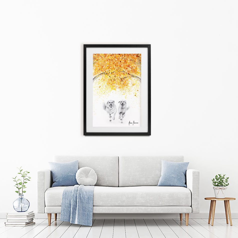 Golden Run Framed Art Print wall art product / Shutterstock
