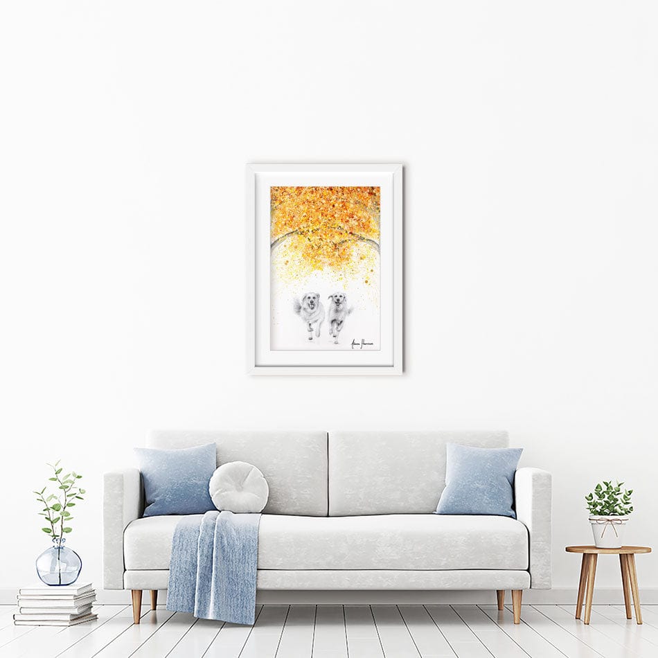 Golden Run Framed Art Print wall art product / Shutterstock