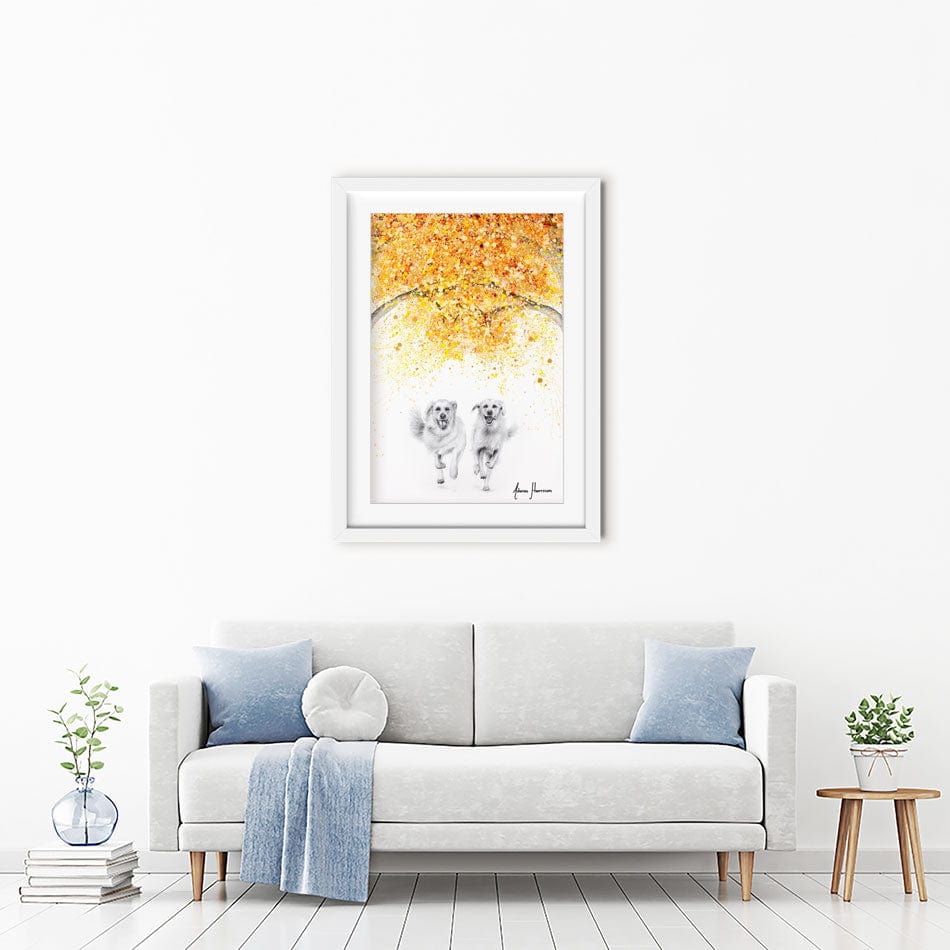 Golden Run Framed Art Print wall art product / Shutterstock