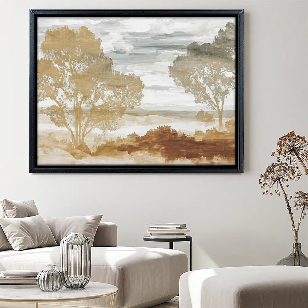 Golden Savanna Trees Canvas Print Golden Savanna Trees Canvas Print wall art product Chromatic Storm Studio