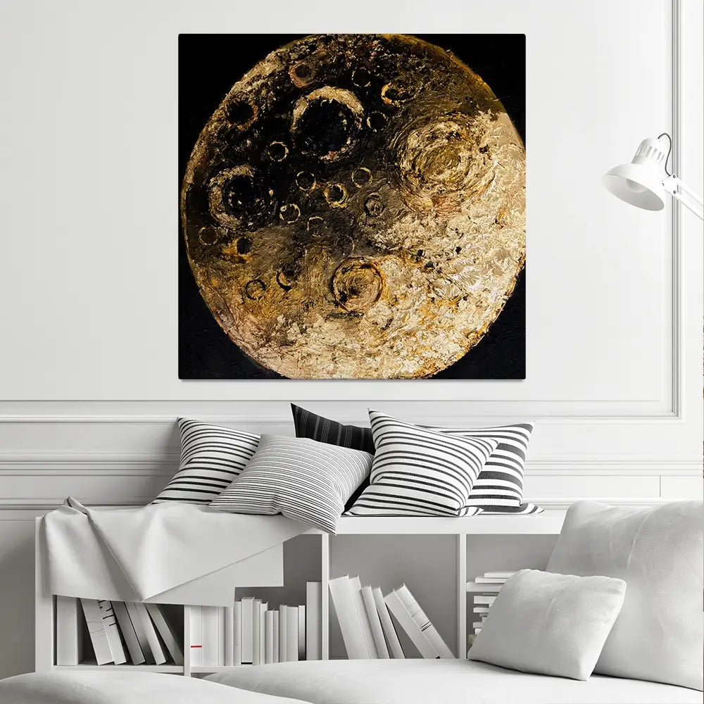 Golden Silence Square Canvas Print Golden Silence Square Canvas Print wall art product Osnat Tzadok