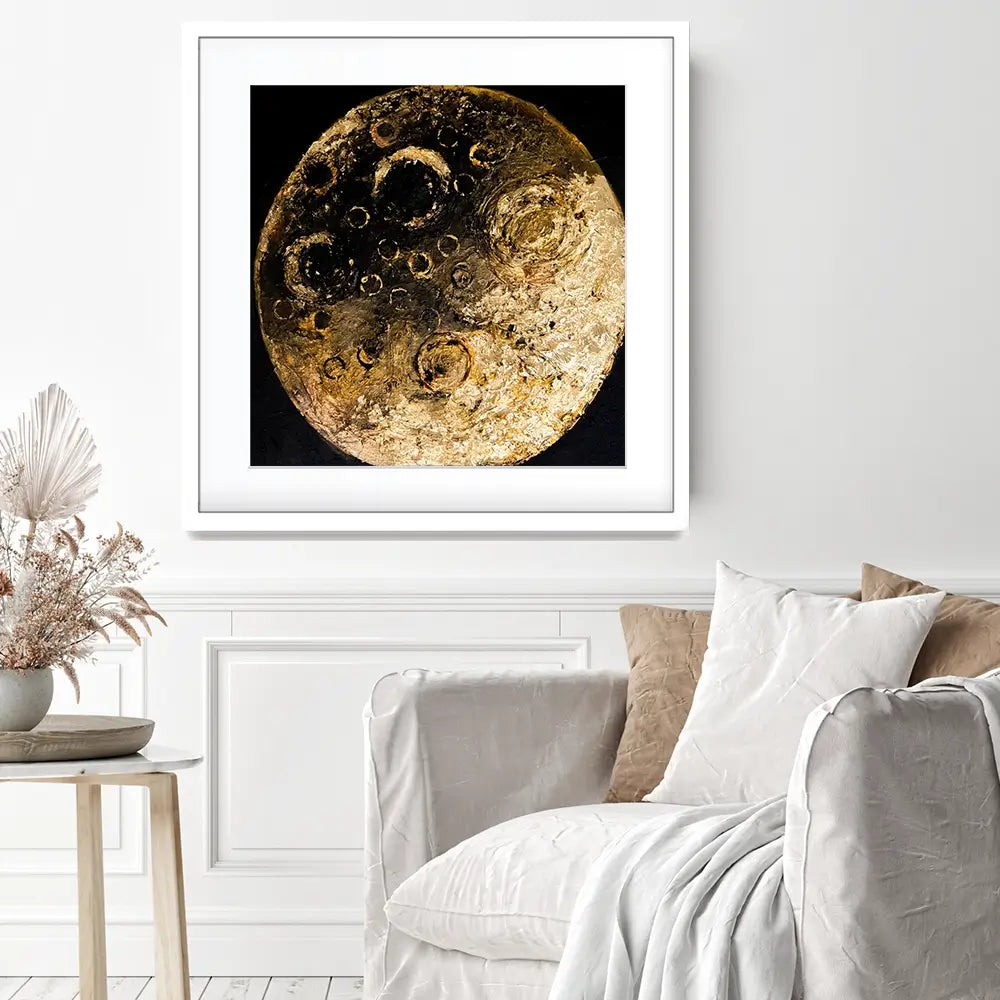 Golden Silence Square Framed Art Print Golden Silence Square Framed Art Print wall art product Osnat Tzadok