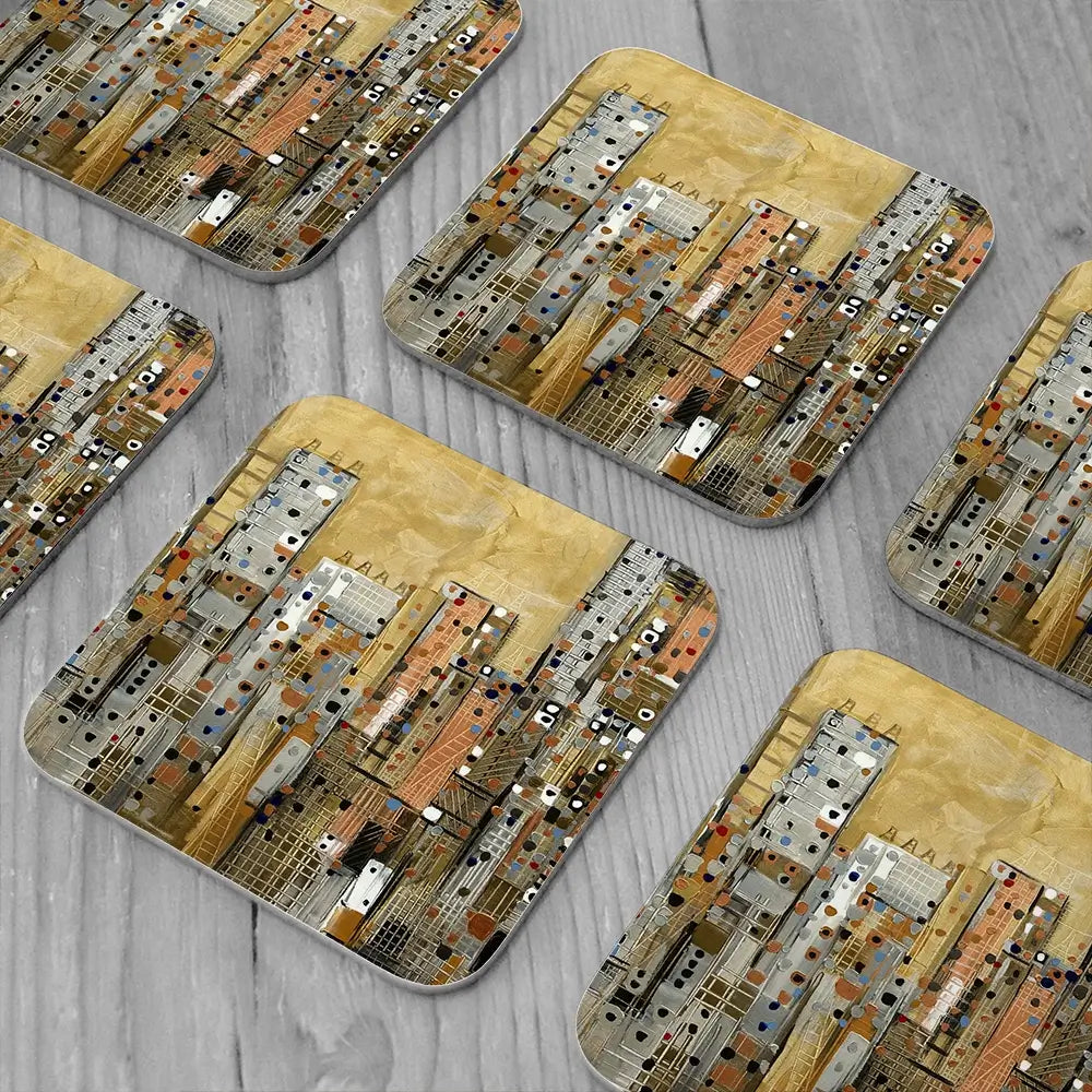 Golden Sky Coaster Set Golden Sky Coaster Set wall art product Art Print Shop