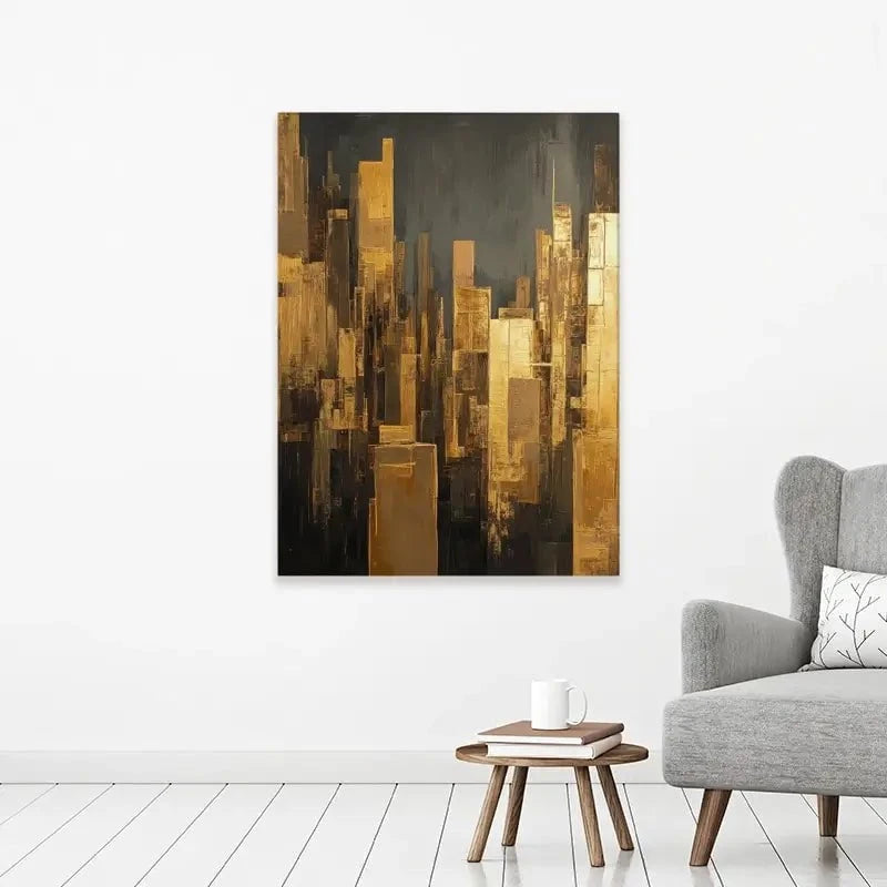 Golden Skyscrapers Canvas Print Golden Skyscrapers Canvas Print wall art product Tanya Ocean