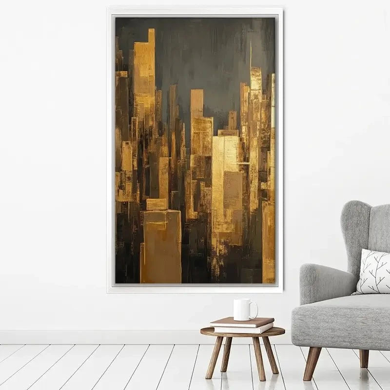 Golden Skyscrapers Canvas Print Golden Skyscrapers Canvas Print wall art product Tanya Ocean