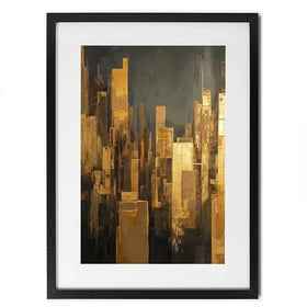 Golden Skyscrapers Framed Art Print Golden Skyscrapers Framed Art Print wall art product Tanya Ocean