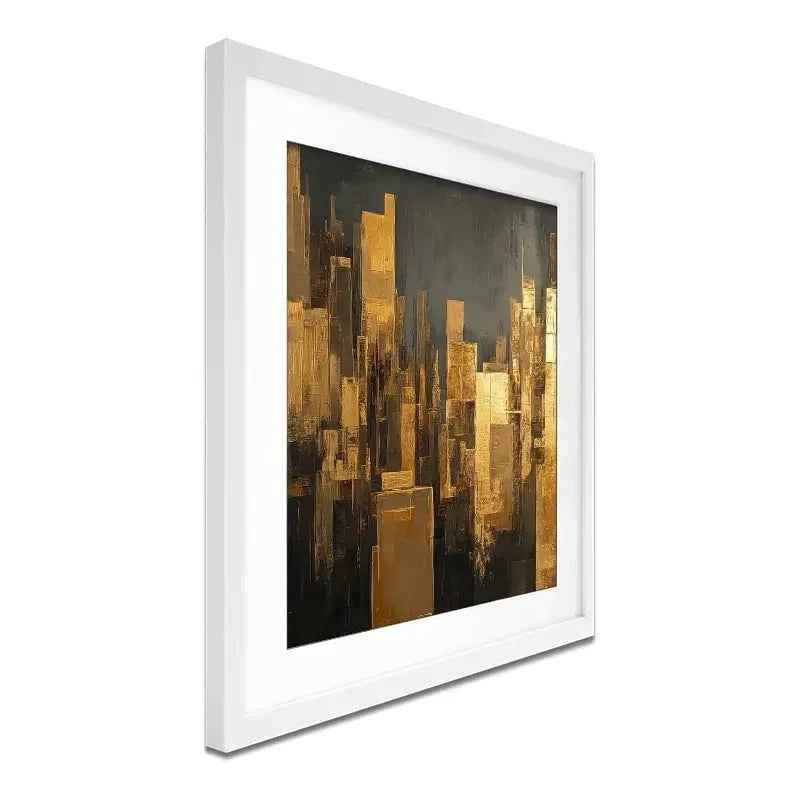 Golden Skyscrapers Framed Art Print Golden Skyscrapers Framed Art Print wall art product Tanya Ocean