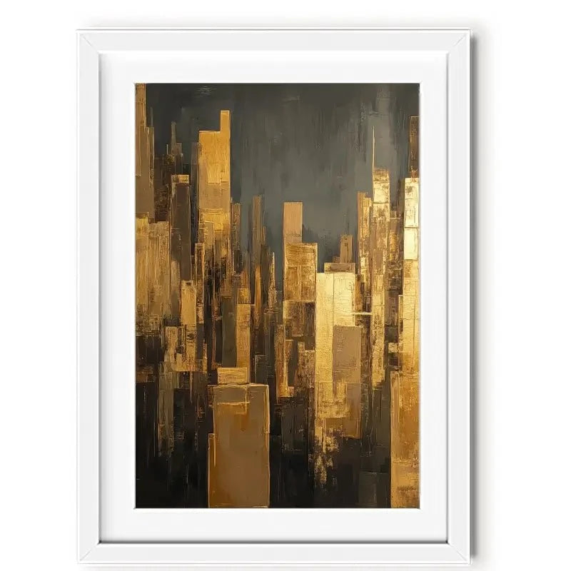 Golden Skyscrapers Framed Art Print Golden Skyscrapers Framed Art Print wall art product Tanya Ocean