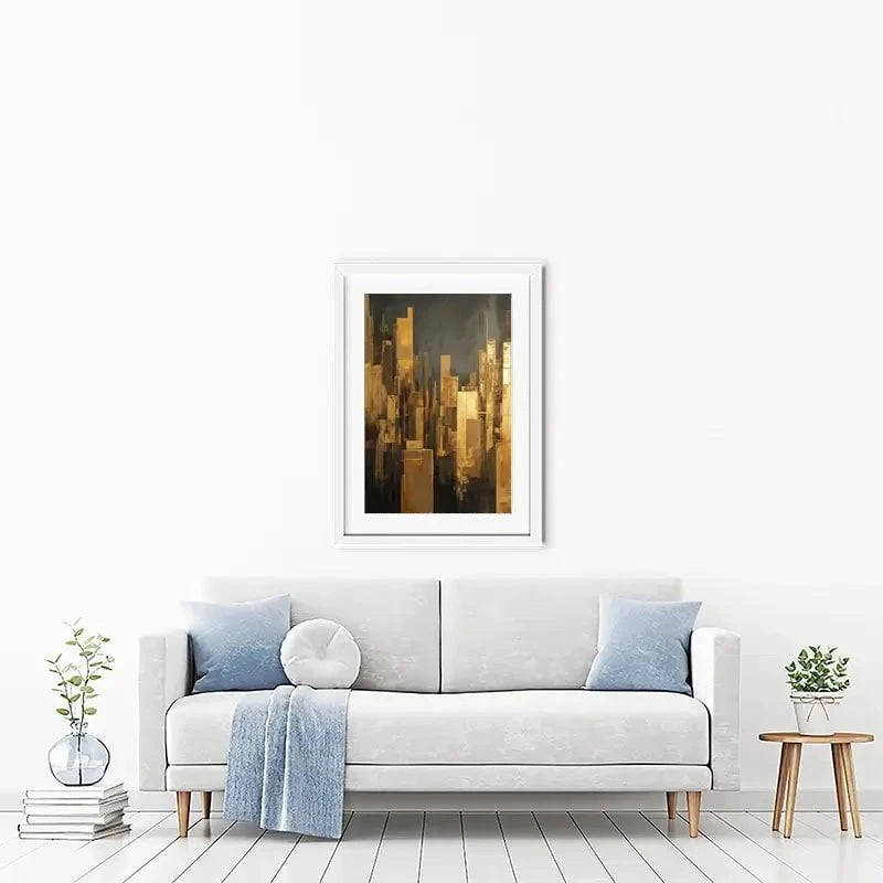 Golden Skyscrapers Framed Art Print Golden Skyscrapers Framed Art Print wall art product Tanya Ocean