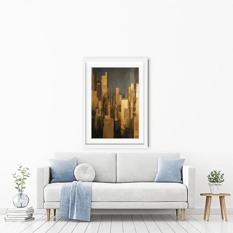 Golden Skyscrapers Framed Art Print Golden Skyscrapers Framed Art Print wall art product Tanya Ocean