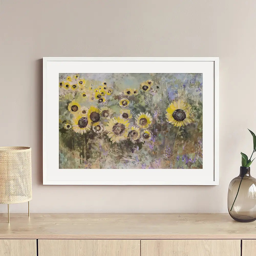 Golden Sunflowers Framed Art Print Golden Sunflowers Framed Art Print wall art product Tiffani Taylor - Independent