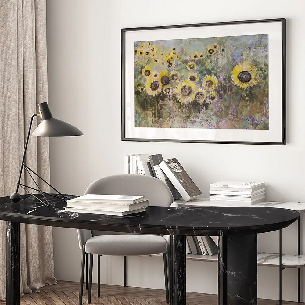 Golden Sunflowers Framed Art Print Golden Sunflowers Framed Art Print wall art product Tiffani Taylor - Independent