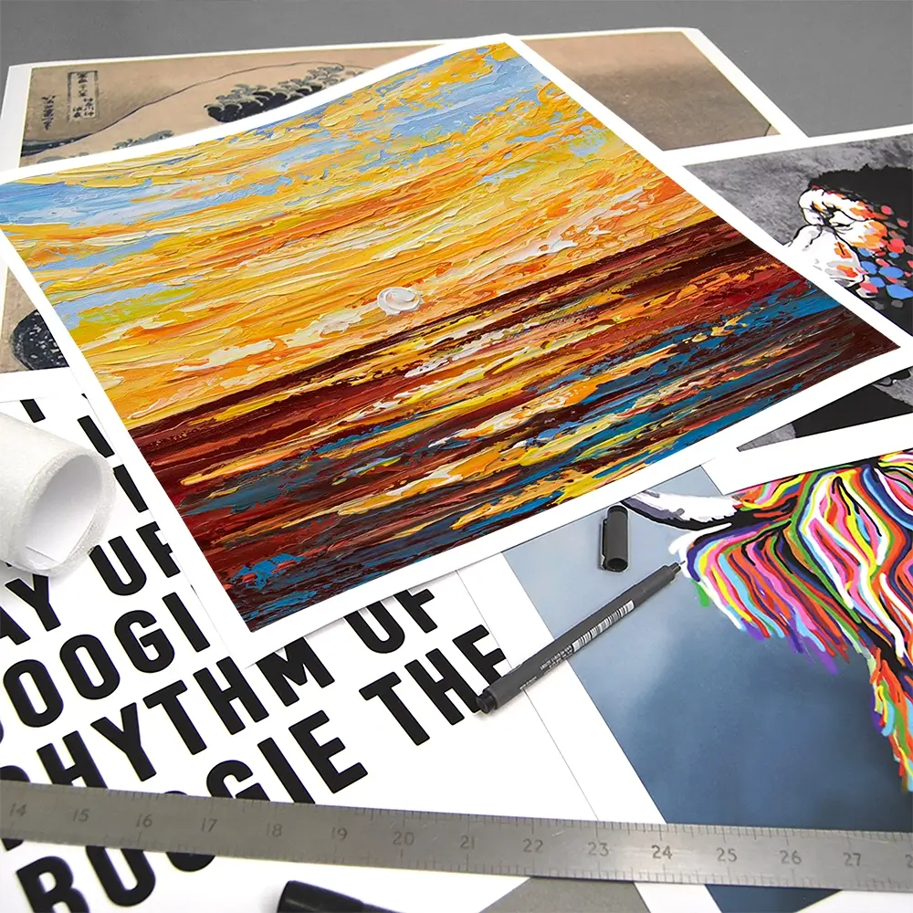 Golden Sunset Square Art Print Golden Sunset Square Art Print wall art product Olga Tkachyk