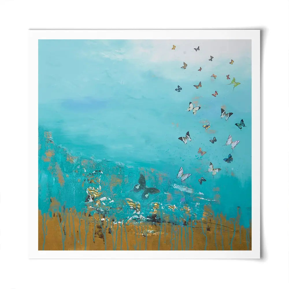 Golden Threads Square Art Print Golden Threads Square Art Print wall art product Laure Bury