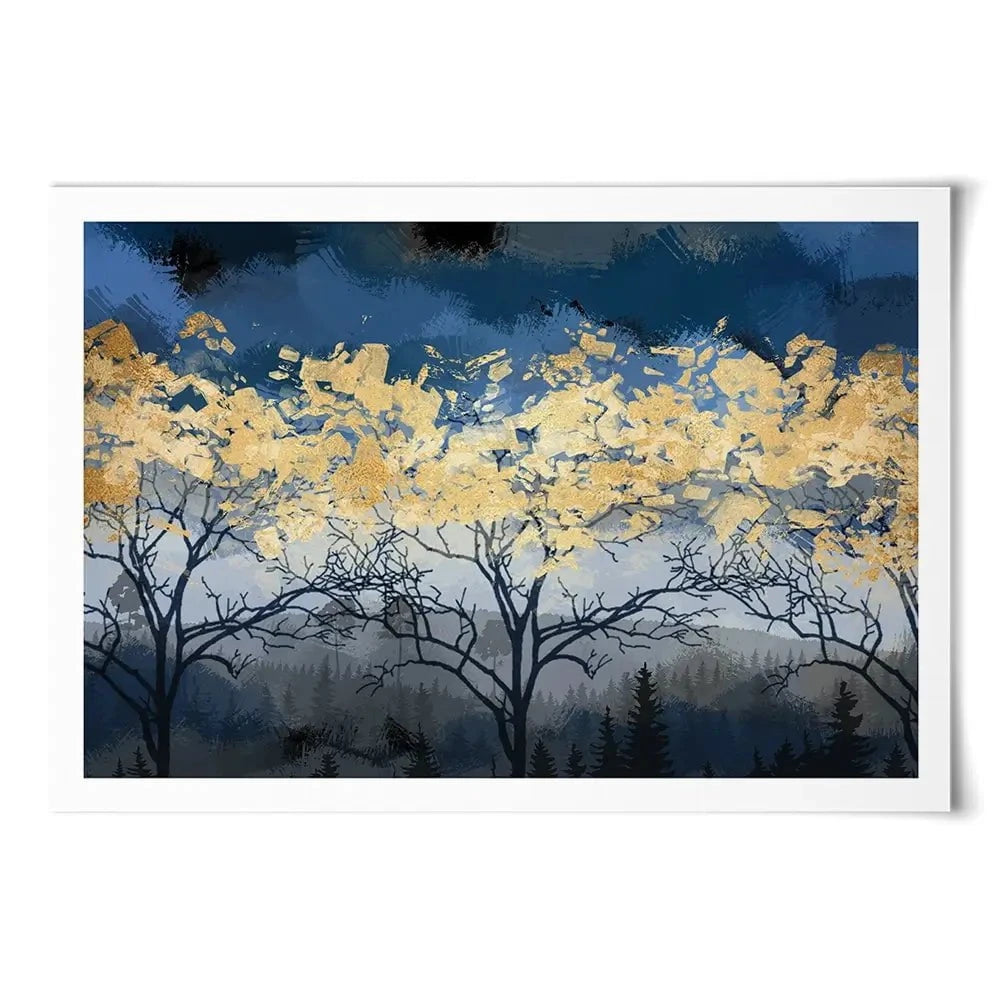 Golden Trees Art Print Golden Trees Art Print wall art product FLOWER 3D / Shutterstock