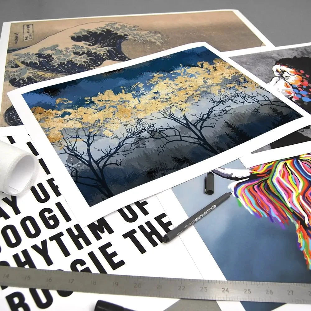 Golden Trees Art Print Golden Trees Art Print wall art product FLOWER 3D / Shutterstock