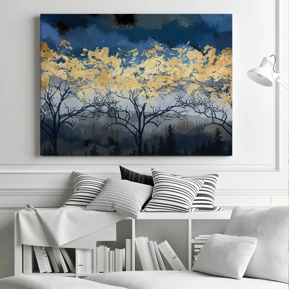 Golden Trees Canvas Print Golden Trees Canvas Print wall art product FLOWER 3D / Shutterstock