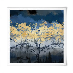 Golden Trees Square Art Print Golden Trees Square Art Print wall art product FLOWER 3D / Shutterstock