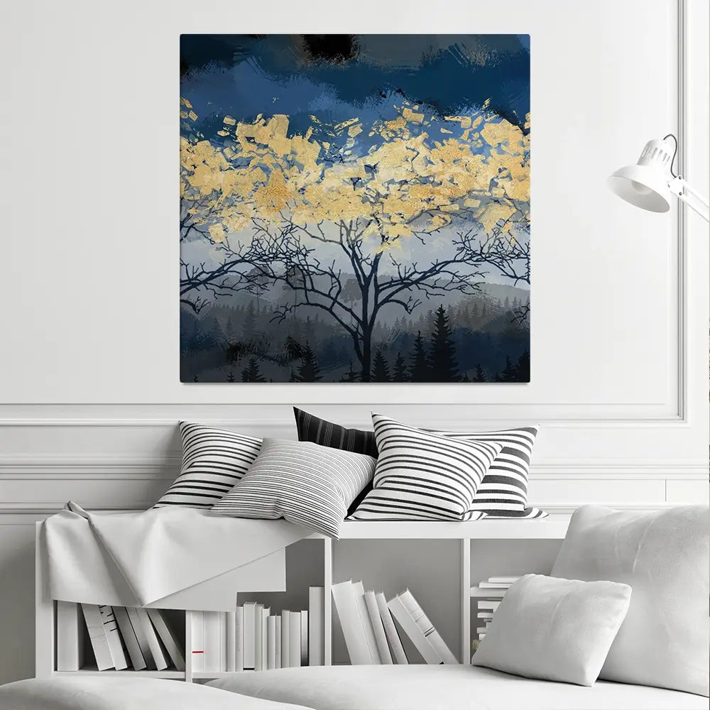 Golden Trees Square Canvas Print Golden Trees Square Canvas Print wall art product FLOWER 3D / Shutterstock