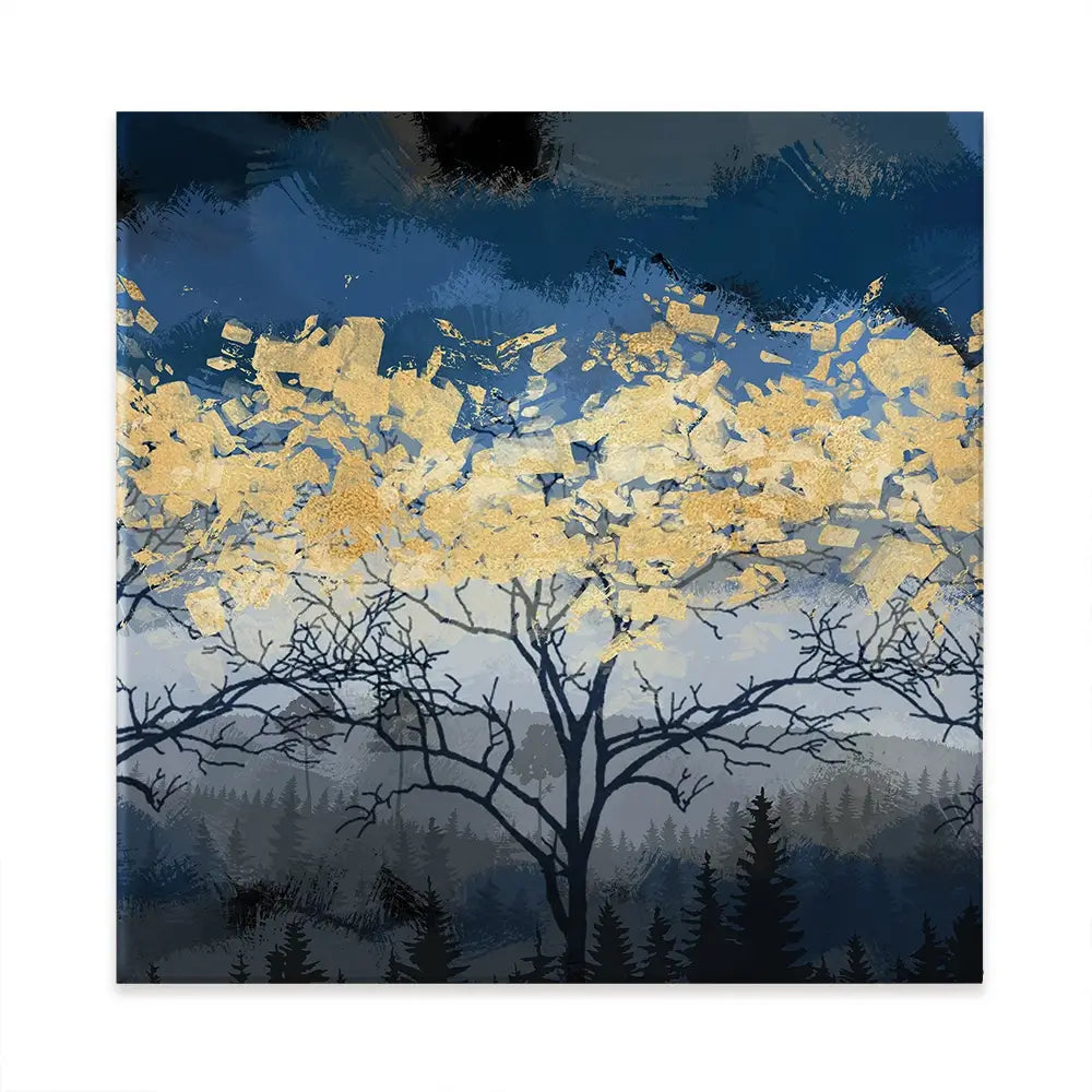 Golden Trees Square Canvas Print Golden Trees Square Canvas Print wall art product FLOWER 3D / Shutterstock