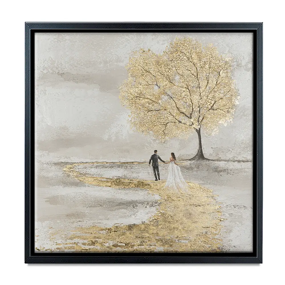 Golden Vows Square Canvas Print Golden Vows Square Canvas Print wall art product Isabella Karolewicz