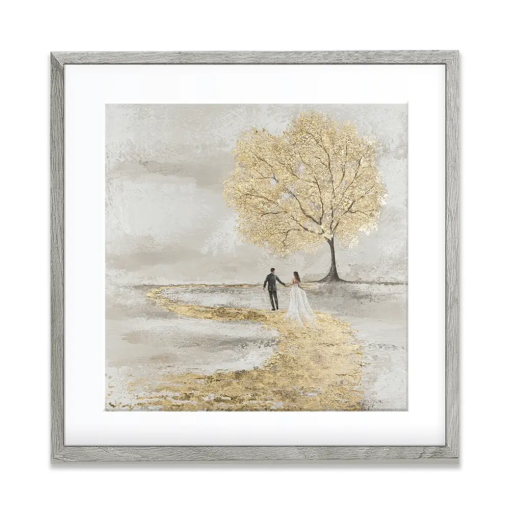 Golden Vows Square Framed Art Print Golden Vows Square Framed Art Print wall art product Isabella Karolewicz