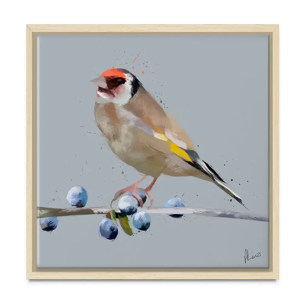 Goldfinch And Berries Canvas Print Goldfinch And Berries Canvas Print wall art product Aimee Linzi