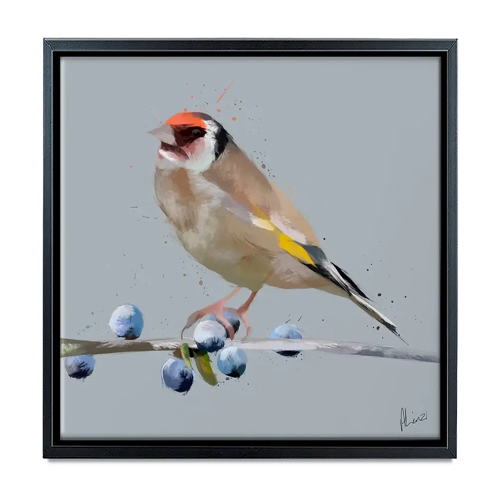 Goldfinch And Berries Canvas Print Goldfinch And Berries Canvas Print wall art product Aimee Linzi