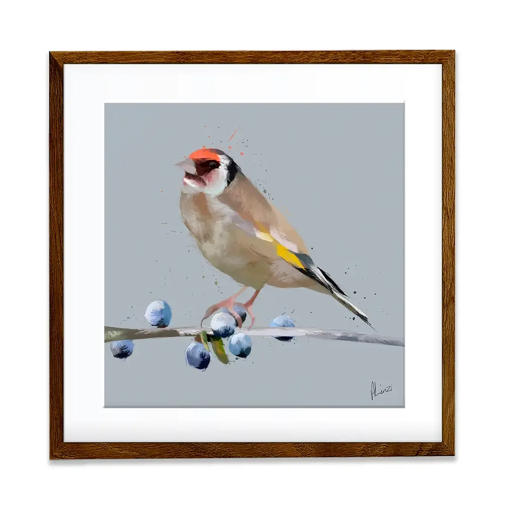 Goldfinch And Berries Framed Art Print Goldfinch And Berries Framed Art Print wall art product Aimee Linzi
