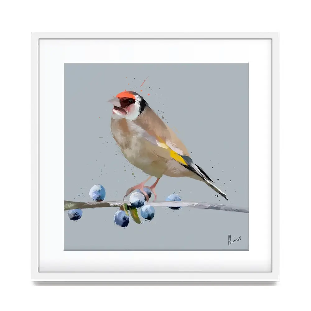 Goldfinch And Berries Framed Art Print Goldfinch And Berries Framed Art Print wall art product Aimee Linzi