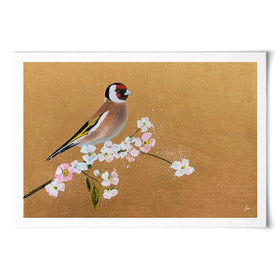Goldfinch On Cherry Blossom Art Print Goldfinch On Cherry Blossom Art Print wall art product Laure Bury