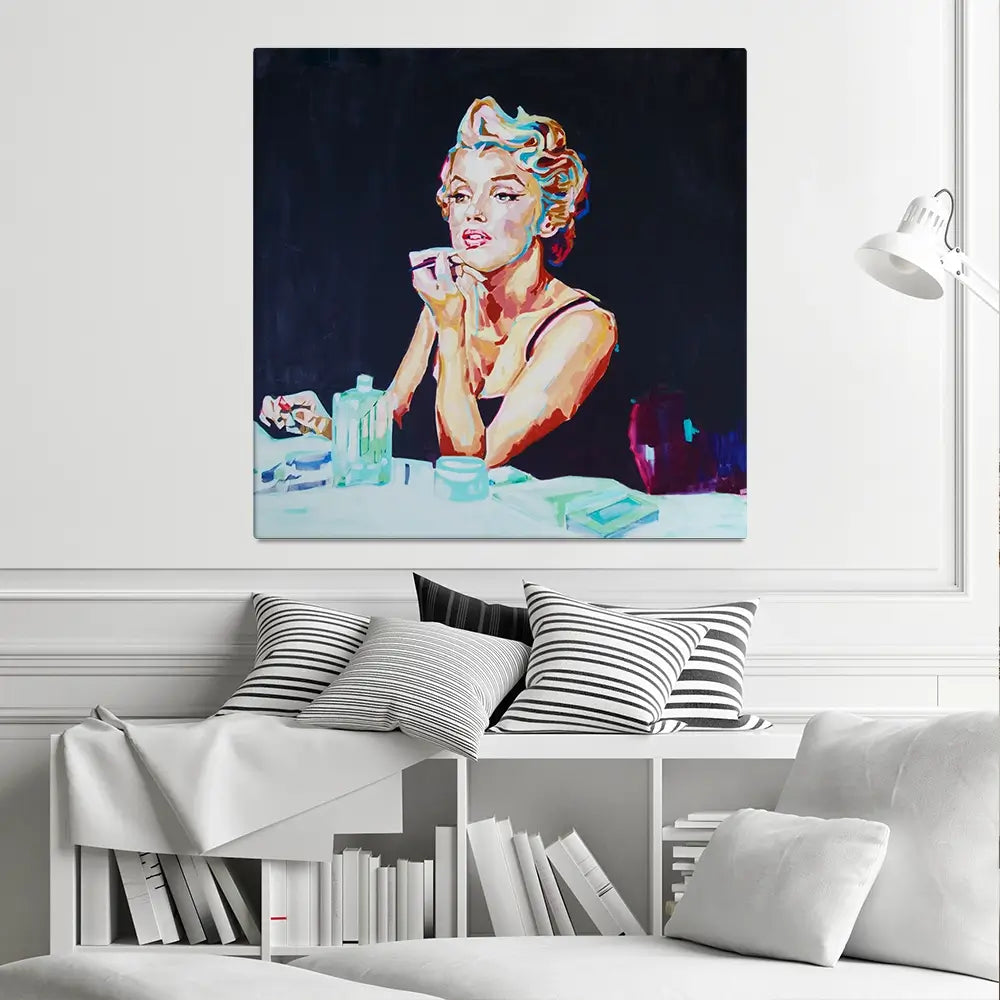 Goodbye Norma Jean Square Canvas Print Goodbye Norma Jean Square Canvas Print wall art product Juliet Stockton