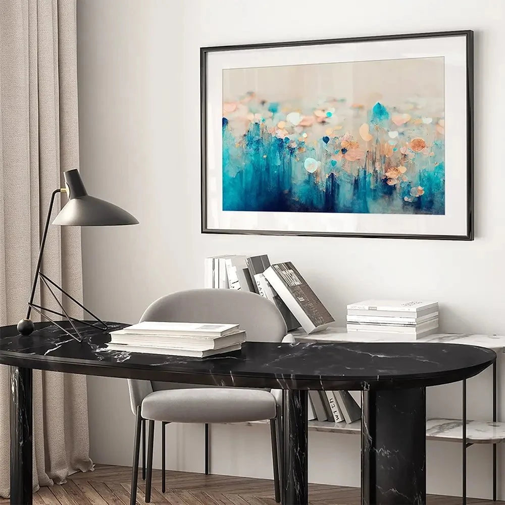 Gradient Blue Framed Art Print Gradient Blue Framed Art Print wall art product Treechild