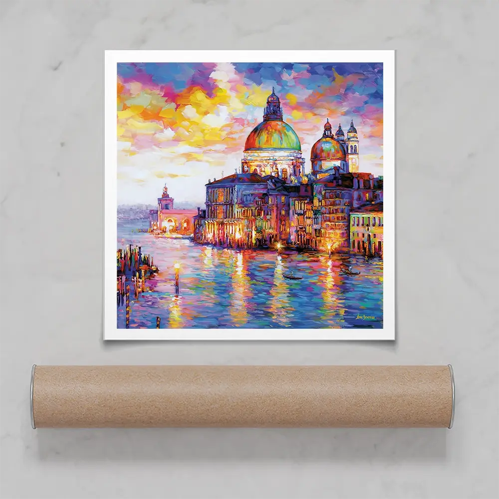 Grand Canal Italy Square Art Print Grand Canal Italy Square Art Print wall art product Leon Devenice