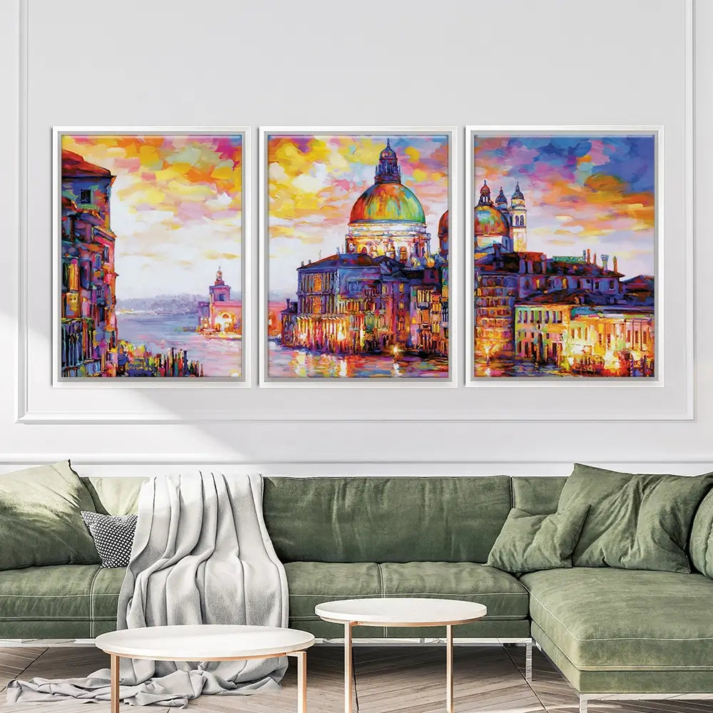 Grand Canal Italy Trio Canvas Print Grand Canal Italy Trio Canvas Print wall art product Leon Devenice