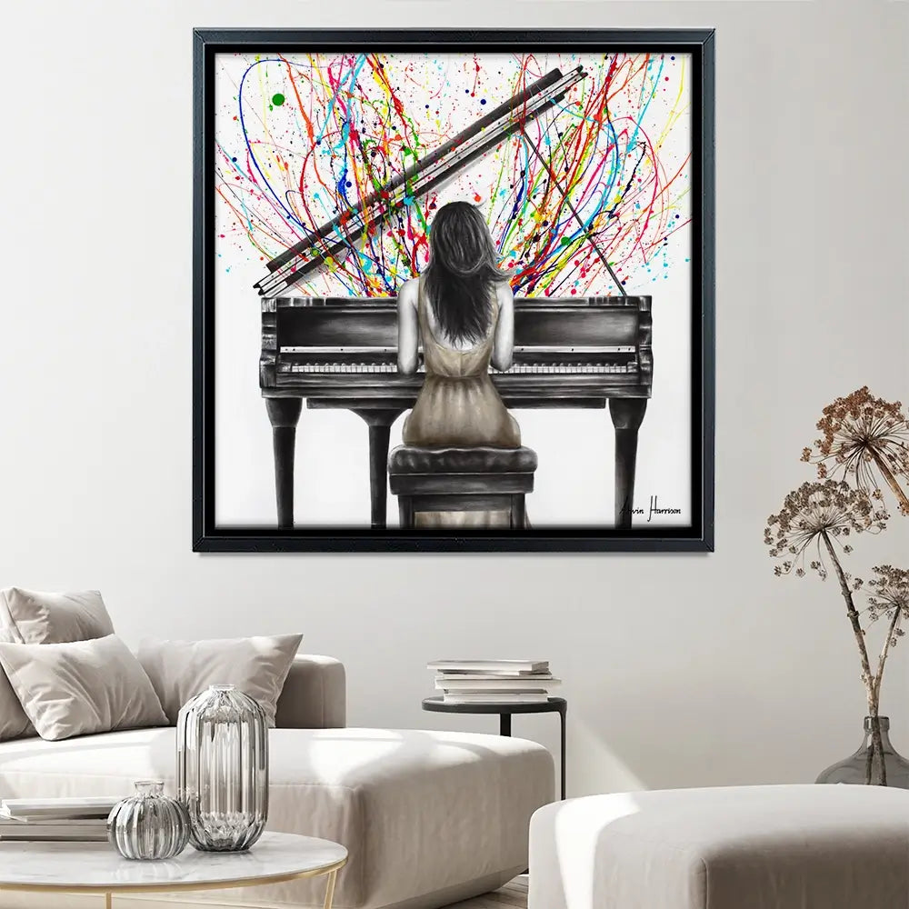 Grand Piano Solo Square Canvas Print Grand Piano Solo Square Canvas Print wall art product / Shutterstock