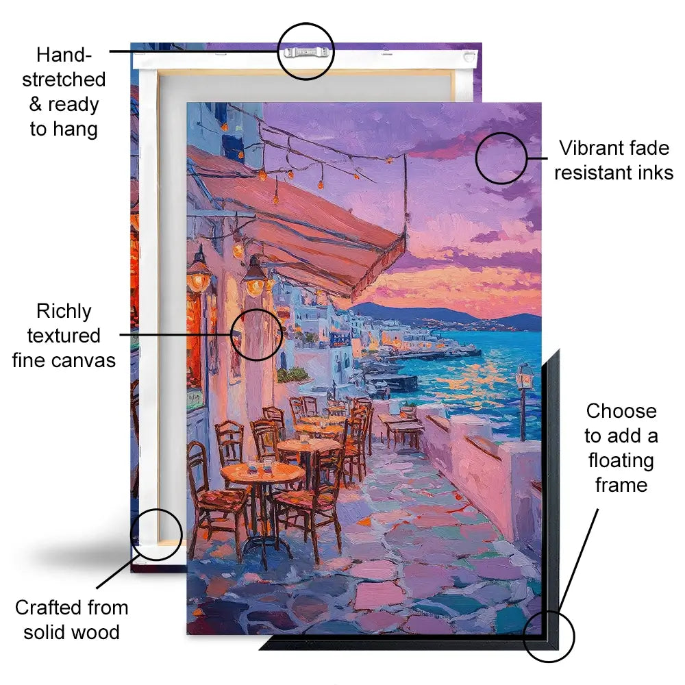 Greek Island Cafe Canvas Print Greek Island Cafe Canvas Print wall art product Tanya Ocean