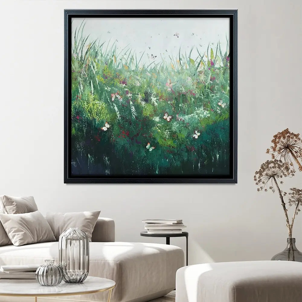 Green Butterflies Canvas Print Green Butterflies Canvas Print wall art product Laure Bury