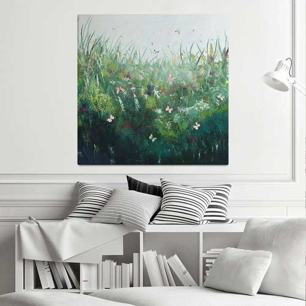 Green Butterflies Canvas Print Green Butterflies Canvas Print wall art product Laure Bury