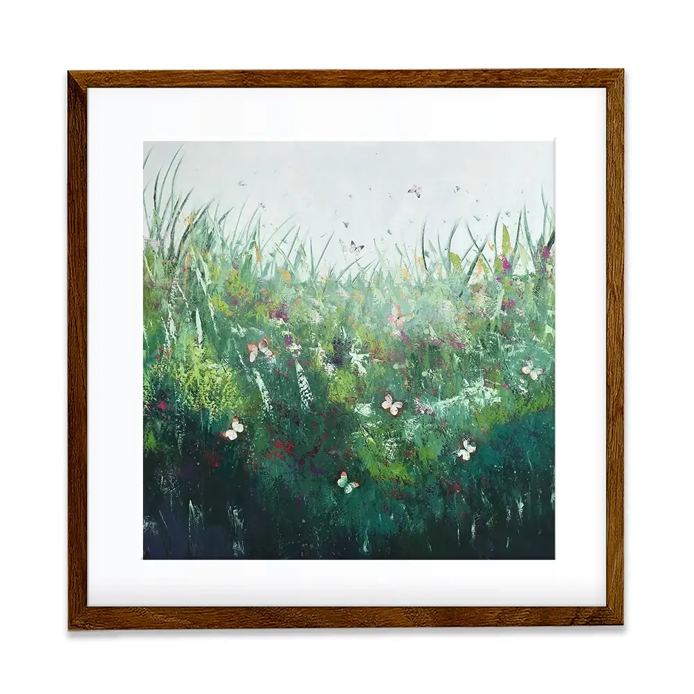 Green Butterflies Framed Art Print Green Butterflies Framed Art Print wall art product Laure Bury