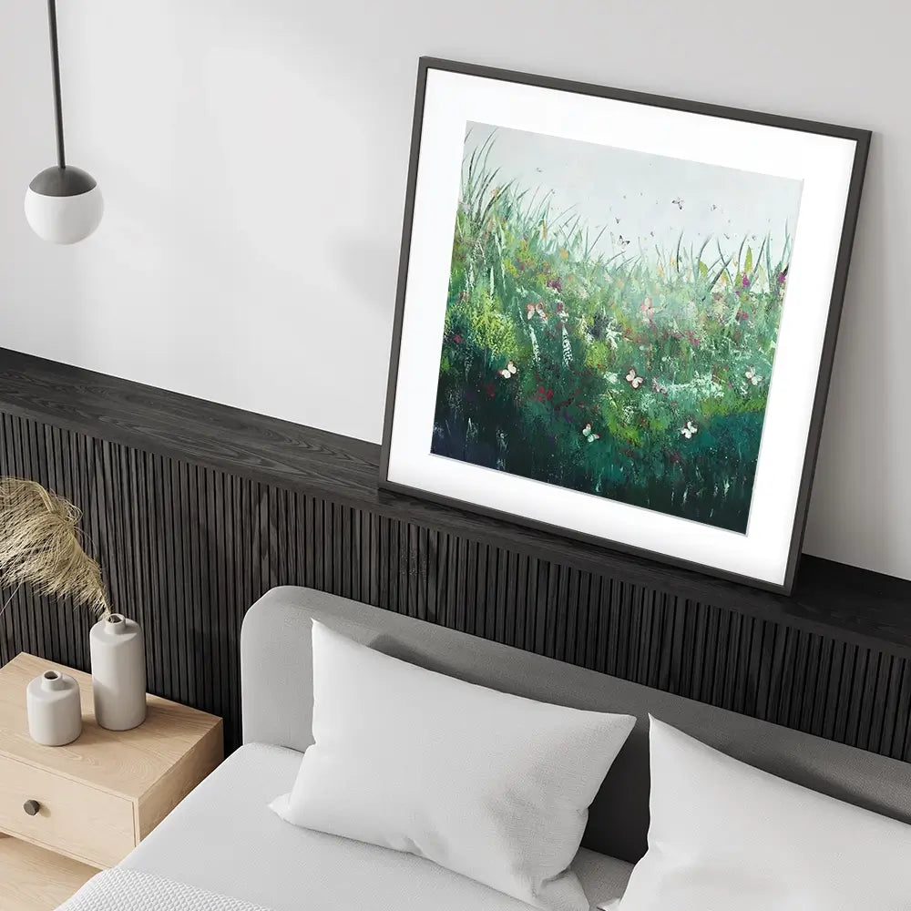 Green Butterflies Framed Art Print Green Butterflies Framed Art Print wall art product Laure Bury