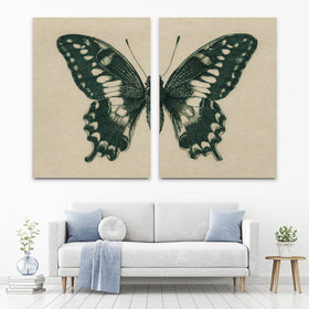 Green Butterfly Duo Canvas Print Green Butterfly Duo Canvas Print wall art product IamHomeStudio
